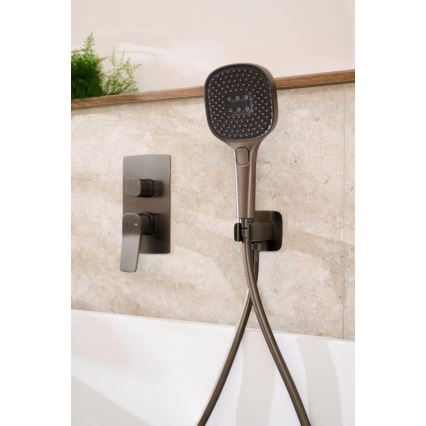 KFA Armatura 4529-501-61 - Ensemble de douche avec mitigeur encastré MALAGA gris métallisé