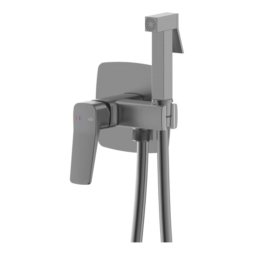 KFA Armatura 4529-512-61 - Miscelatore per bidet con doccetta per installazione ad incasso MALAGA grigio metallico