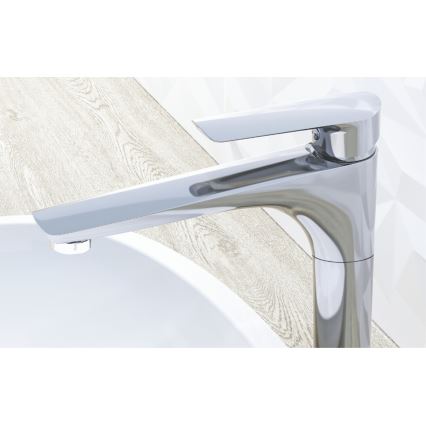 KFA Armatura 5022-712-00 - Robinet de lavabo + bonde avec trop-plein TANZANIT 28,4 cm chrome brillant