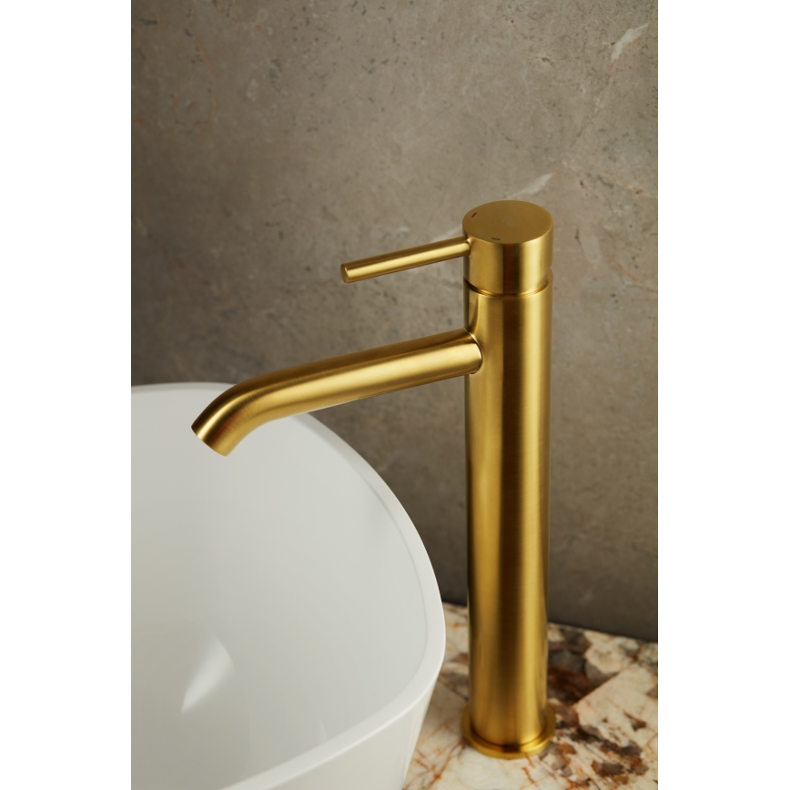 KFA Armatura 5032-612-31 - Rubinetto del lavandino + con scarico MOZA 33 cm molato oro