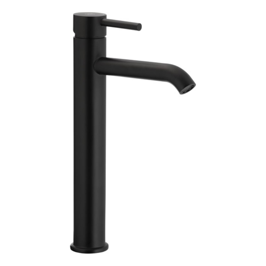 KFA Armatura 5032-612-81 - Robinet de lavabo + déchets avec trop-plein MOZA 33 cm mat noir