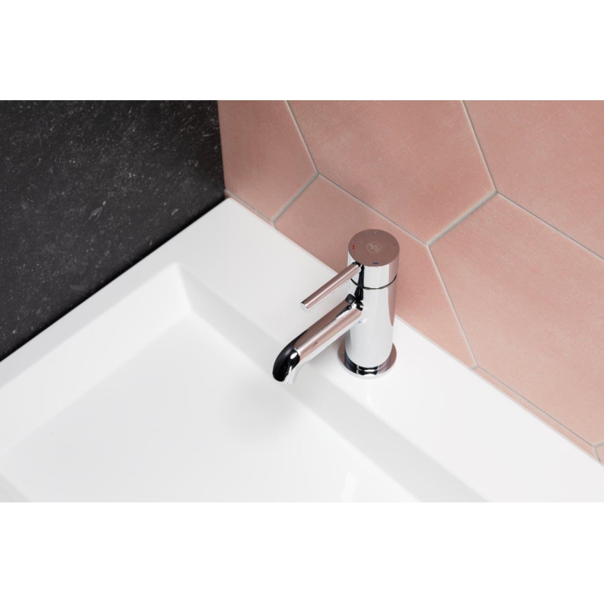 KFA Armatura 5032-815-00 - Robinet de lavabo + déchets avec trop-plein MOZA 15,2 cm chrome brillant