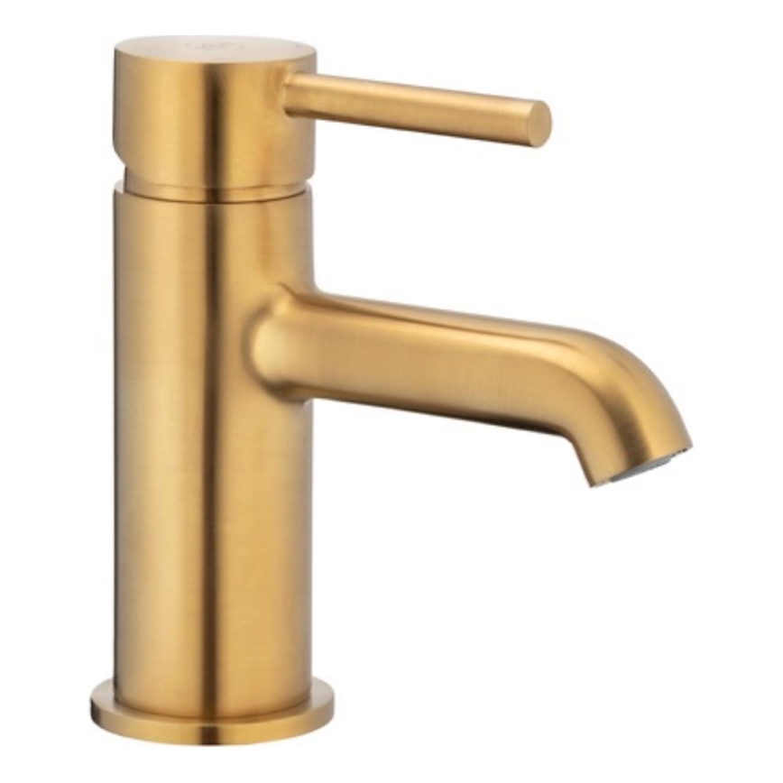 KFA Armatura 5032-815-31 - Robinet de lavabo + bonde avec trop-plein MOZA 15,2 cm poli doré