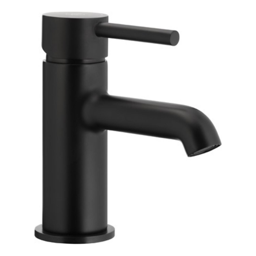 KFA Armatura 5032-815-81 - Robinet de lavabo + déchets avec trop-plein MOZA 15,2 cm mat noir