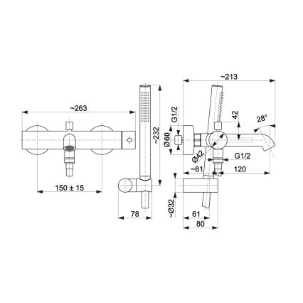 KFA Armatura 5034-520-81 - Colonne de douche avec robinet MOZA mat noir