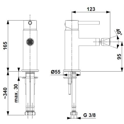 KFA Armatura 5037-015-31 - Rubinetto del bidet + con scarico MOZA molato oro