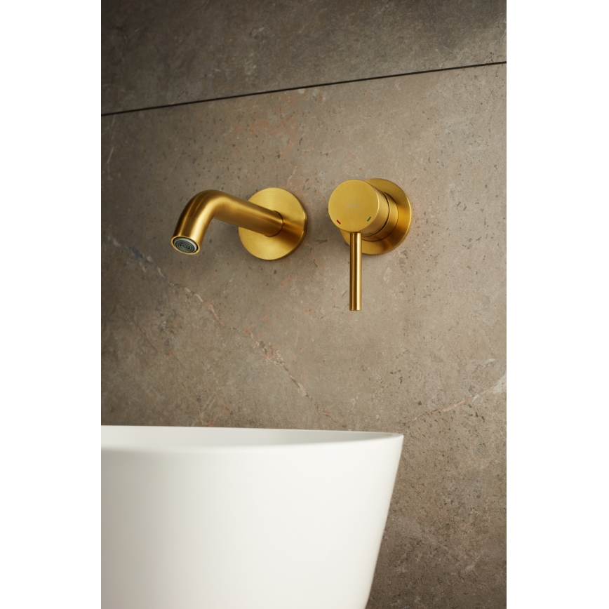 KFA Armatura 5039-810-31 - Robinet de lavabo pour installation encastrée MOZA poli doré