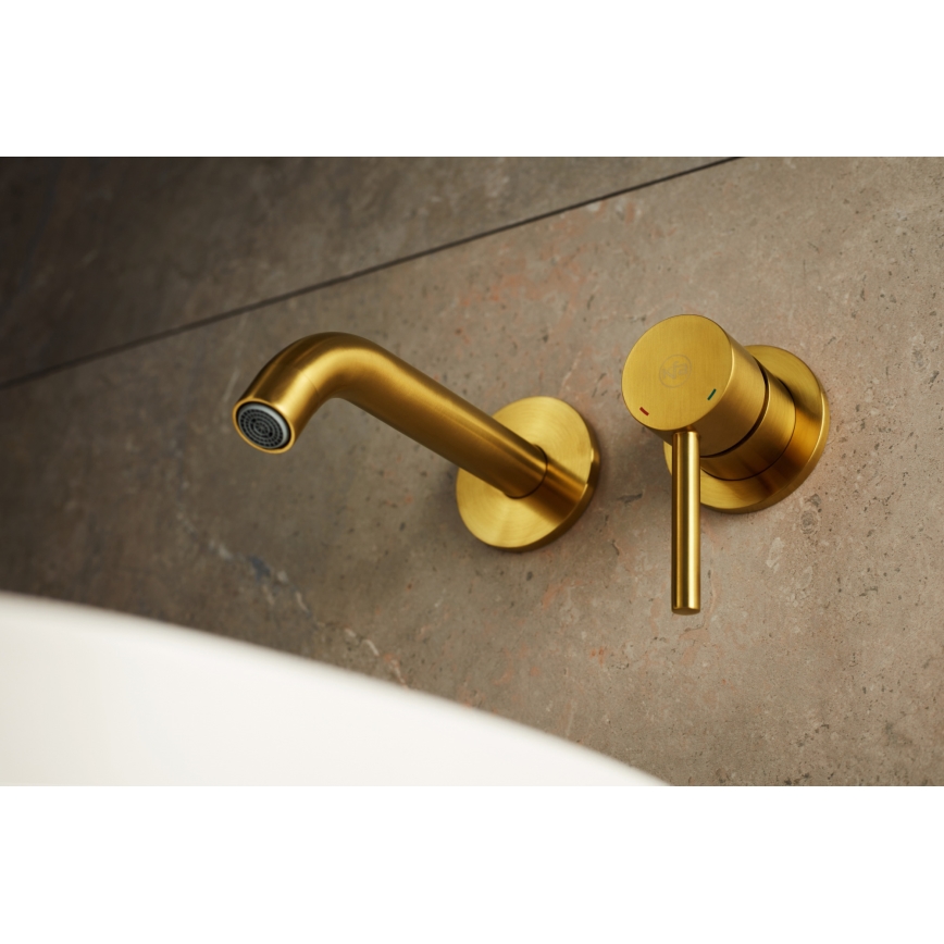KFA Armatura 5039-810-31 - Robinet de lavabo pour installation encastrée MOZA poli doré