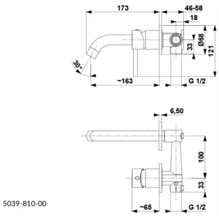 KFA Armatura 5039-810-81 - Rubinetto per lavabo da incasso MOZA opaco nero
