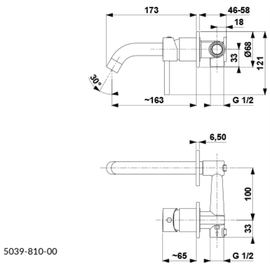KFA Armatura 5039-810-81 - Rubinetto per lavabo da incasso MOZA opaco nero