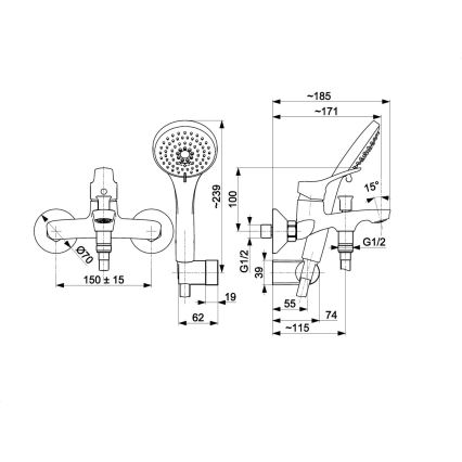 KFA Armatura 5244-510-00 - Set da bagno con rubinetto MORRIS cromo lucido
