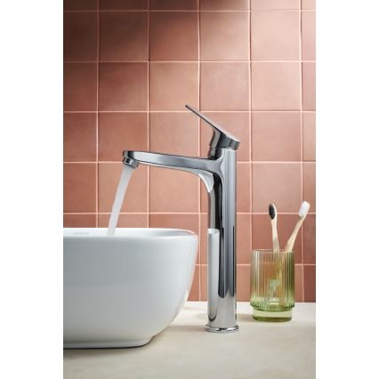 KFA Armatura 5552-712-00 - Robinet de lavabo + déchets avec trop-plein OTAVA 30,2 cm chrome brillant