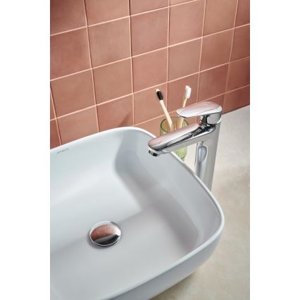 KFA Armatura 5552-712-00 - Robinet de lavabo + déchets avec trop-plein OTAVA 30,2 cm chrome brillant