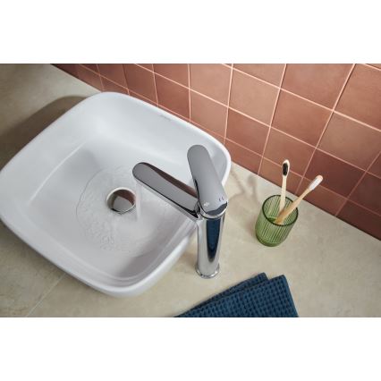 KFA Armatura 5552-712-00 - Robinet de lavabo + déchets avec trop-plein OTAVA 30,2 cm chrome brillant