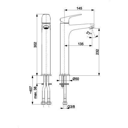 KFA Armatura 5552-712-00 - Rubinetto del lavandino + con scarico OTAVA 30,2 cm cromo lucido