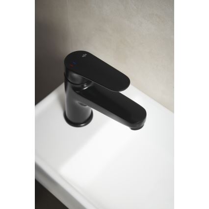 KFA Armatura 5552-815-81 - Rubinetto per lavabo con scarico e troppopieno OTAVA 15 cm nero opaco