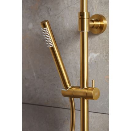 KFA Armatura 5736-920-31 - Duschset mit Thermostatarmatur MOZA in gebürstetem Gold