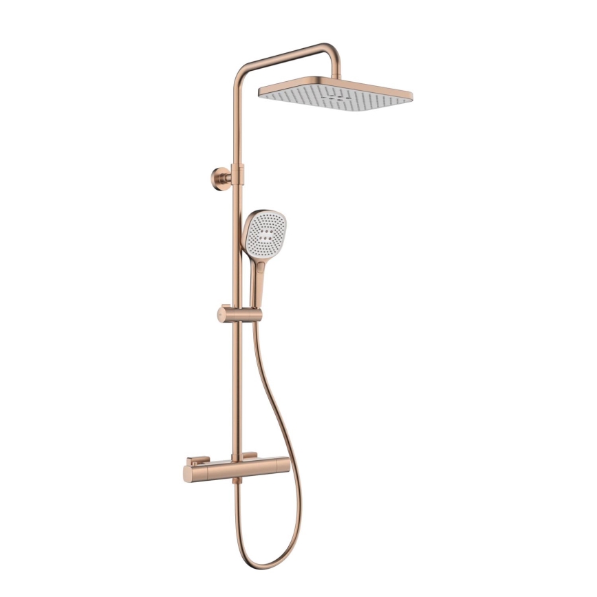KFA Armatura 5756-910-34 - Duschset mit thermostatischer Mischbatterie MALAGA Roségold