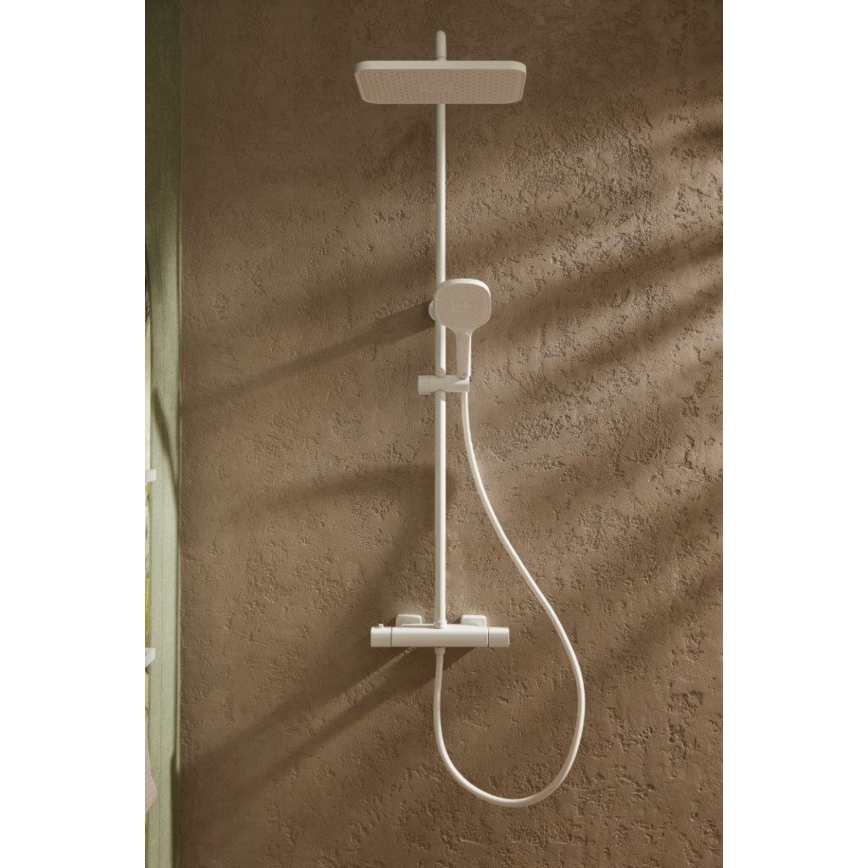 KFA Armatura 5756-910-44 - Duschset mit Thermostat-Armatur MALAGA, weiß