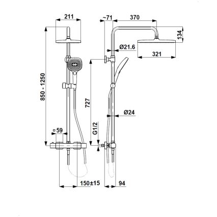 KFA Armatura 5756-910-44 - Ensemble de douche avec mitigeur thermostatique MALAGA blanc