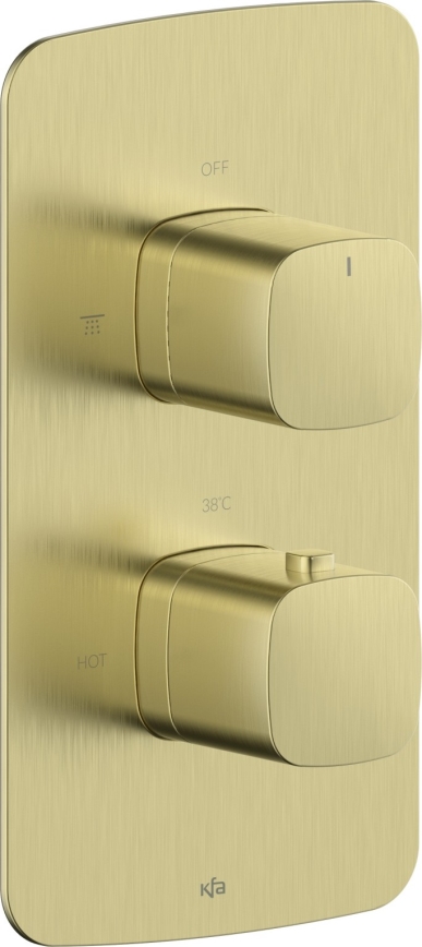 KFA Armatura 5759-001-31 - Miscelatore termostatico per doccia da incasso MALAGA, finitura oro spazzolato