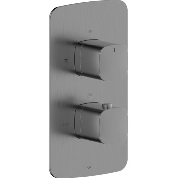KFA Armatura 5759-001-61 - Mitigeur thermostatique de douche pour installation encastrée MALAGA gris métallisé
