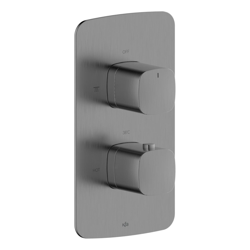 KFA Armatura 5759-001-61 - Thermostat-Duscharmatur zur Unterputzmontage MALAGA, metallicgrau