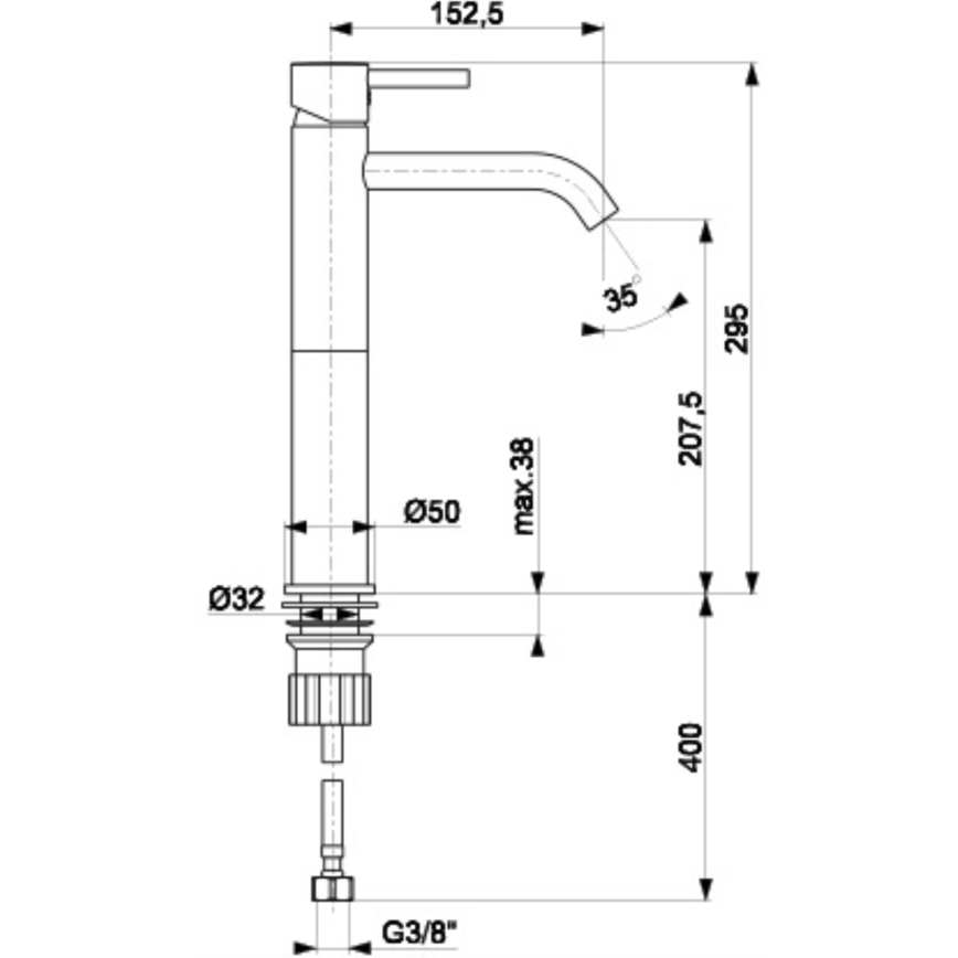 KFA Armatura 5822-612-81 - Robinet de lavabo NEDA 29,5 cm laiton/mat noir