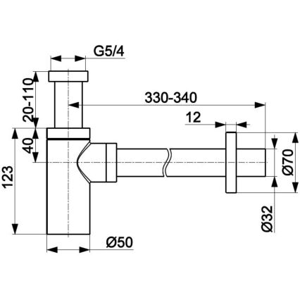 KFA Armatura 600-003-00 - Siphon d'évier rond chromé brillant