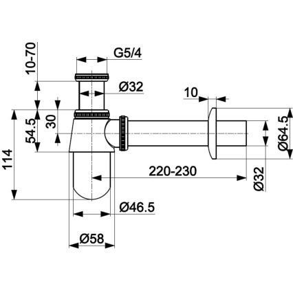 KFA Armatura 601-054-00 - Flaschensiphon glänzendes Chrom