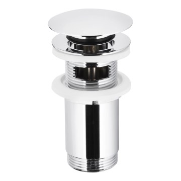 KFA Armatura 660-254-00 - Lavabo déchets avec trop-plein CLICK-CLACK d. 6,6 cm chrome brillant