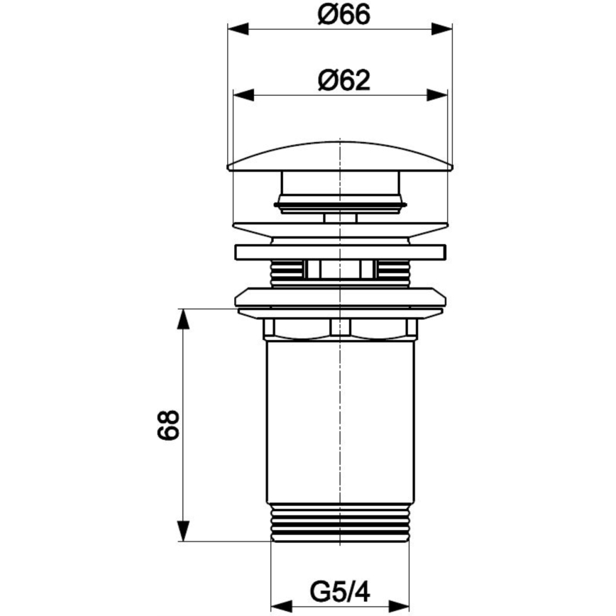 KFA Armatura 660-254-00 - Lavello con scarico CLICK-CLACK diametro 6,6 cm cromo lucido