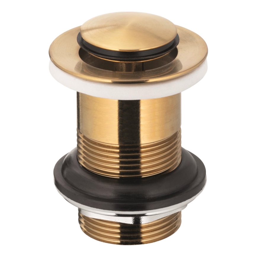 KFA Armatura 660-353-31 - Bonde de lavabo sans trop-plein CLICK-CLACK d. 6,2 cm laiton/poli doré