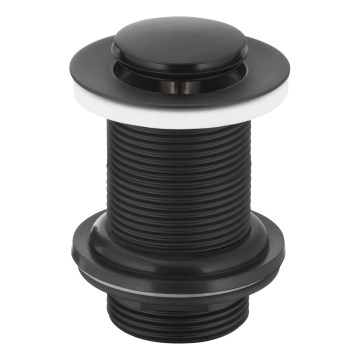 KFA Armatura 660-353-81 - Scarico del lavabo senza trabocco CLICK-CLACK diametro 6,2 cm ottone/opaco nero