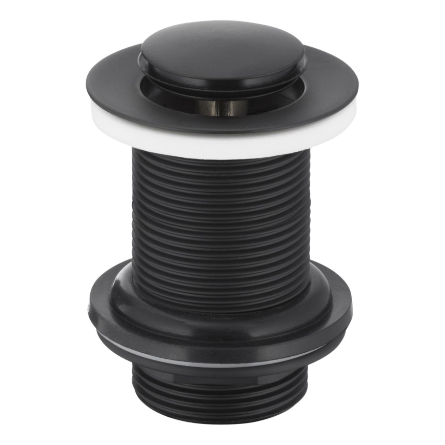 KFA Armatura 660-353-81 - Scarico del lavabo senza trabocco CLICK-CLACK diametro 6,2 cm ottone/opaco nero