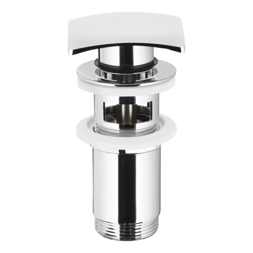 KFA Armatura 660-454-00 - Waschbeckenablauf mit Überlauf CLICK-CLACK 7x7 cm glänzendes Chrom
