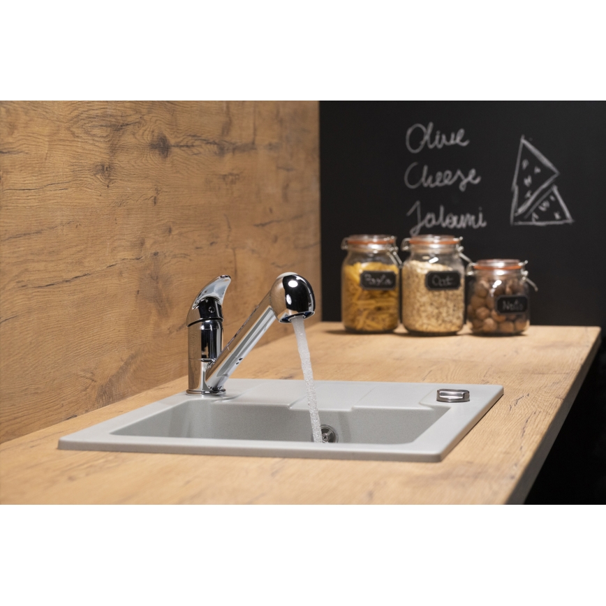 KFA Armatura 6613-110-00 - Wasserhahn/Armatur mit ausziehbarer Sprühvorrichtung INDIRA glänzendes Chrom