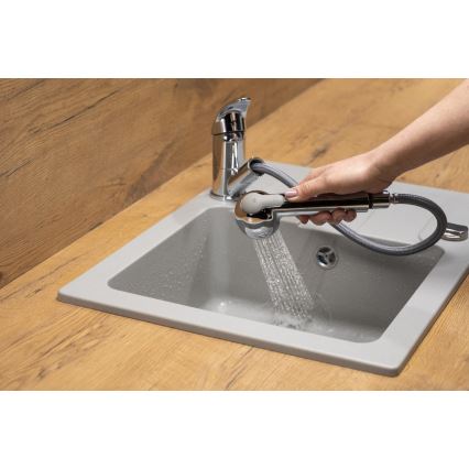 KFA Armatura 6613-110-00 - Wasserhahn/Armatur mit ausziehbarer Sprühvorrichtung INDIRA glänzendes Chrom