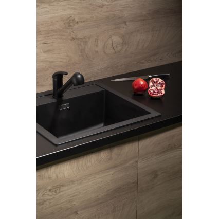 KFA Armatura 6613-110-81 - Wasserhahn/Armatur mit herausziehbarem Sprühkopf INDIRA Messing/matt schwarz