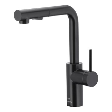 KFA Armatura 6623-110-81 - Rubinetto lavello con doccetta estraibile DUERO BASIC acciaio inossidabile/opaco nero