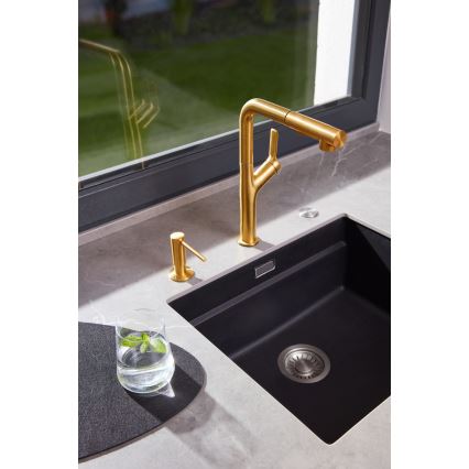 KFA Armatura 6623-220-31 - Robinet d'évier avec douchette extractible DUERO DESIGN acier inoxydable/poli doré