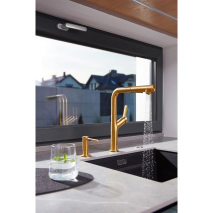 KFA Armatura 6623-220-31 - Robinet d'évier avec douchette extractible DUERO DESIGN acier inoxydable/poli doré