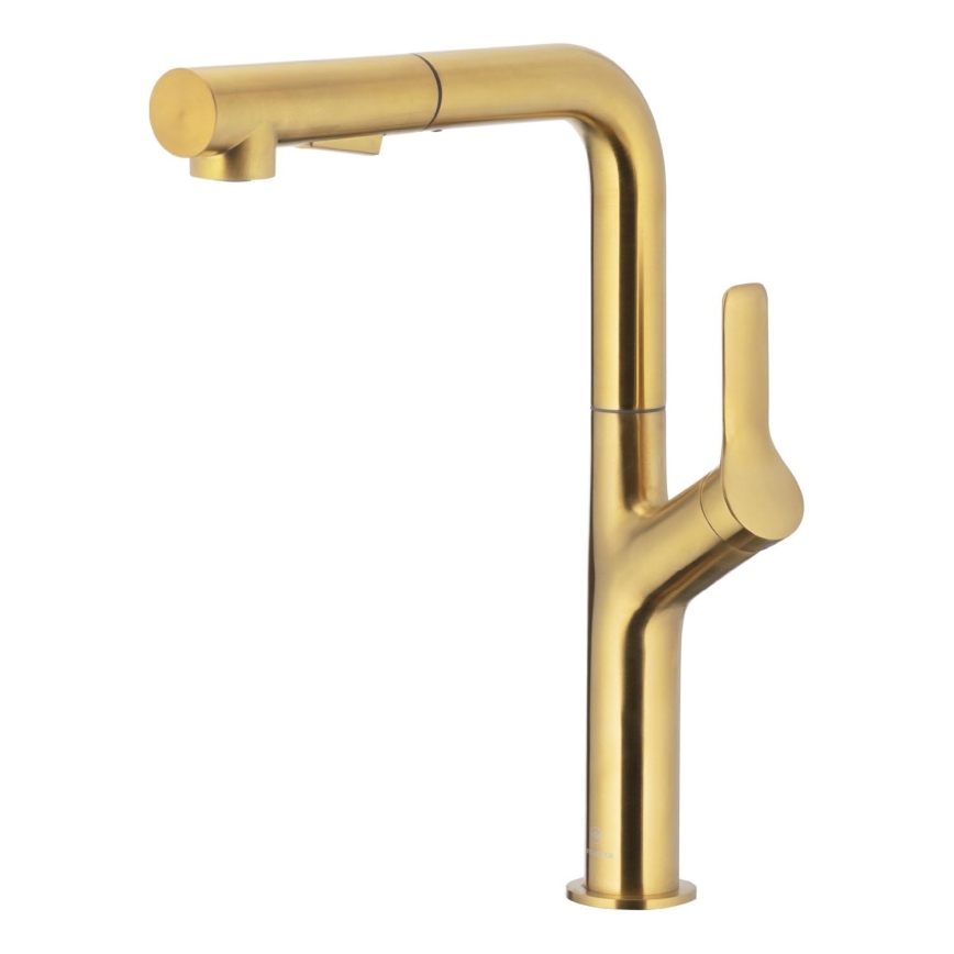 KFA Armatura 6623-220-31 - Rubinetto lavello con doccetta estraibile DUERO DESIGN acciaio inossidabile/molato oro