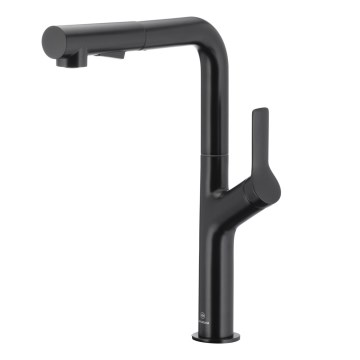 KFA Armatura 6623-220-81 - Rubinetto lavello con doccetta estraibile DUERO DESIGN acciaio inossidabile/opaco nero