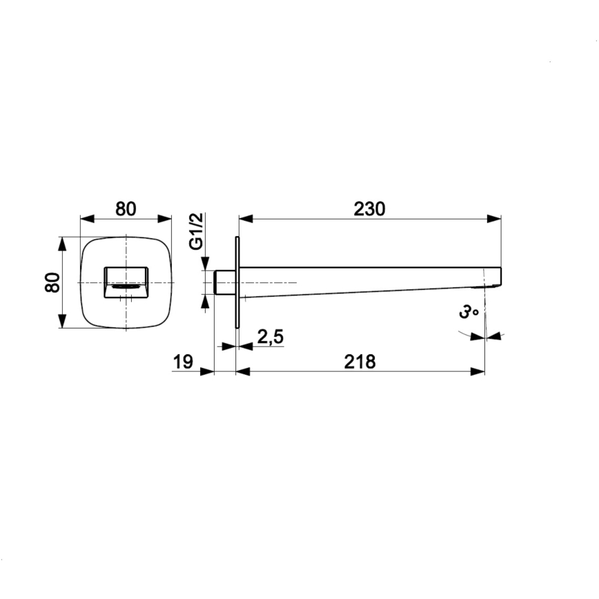 KFA Armatura 836-007-34 - Bec pour installation encastrée MALAGA, finition or rose