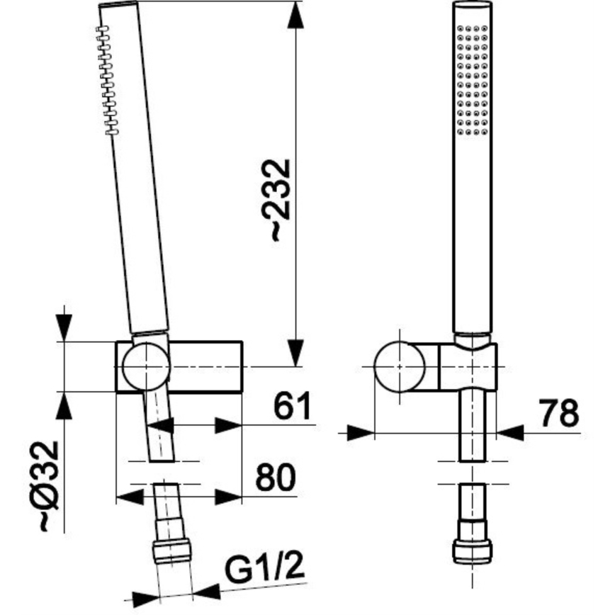 KFA Armatura 841-225-31 - Set da doccia MOZA acciaio inossidabile/molato oro