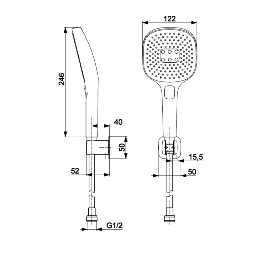 KFA Armatura 841-255-44 - Ensemble de douche MALAGA blanc