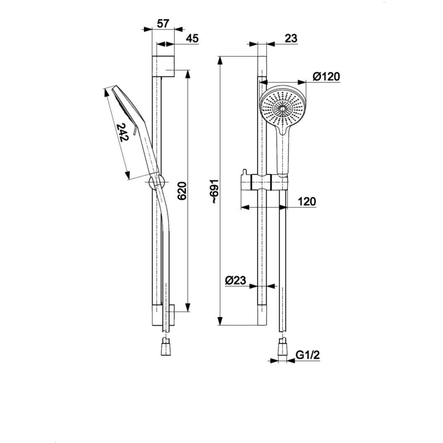 KFA Armatura 841-345-81 - Colonne de douche OTAVA laiton/mat noir