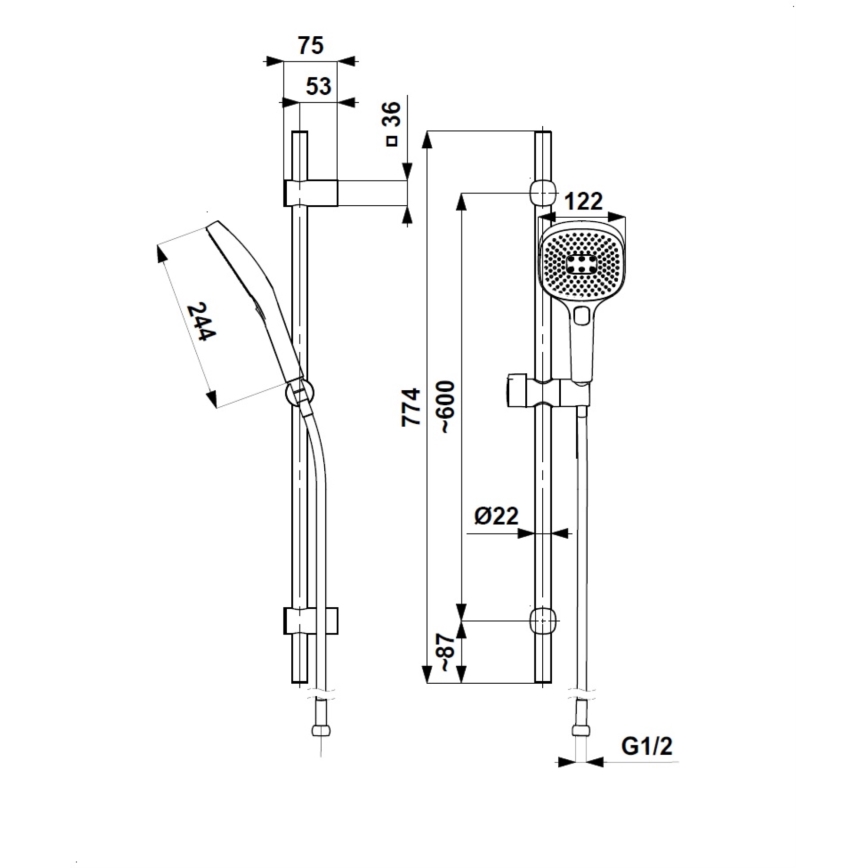 KFA Armatura 841-352-44 - Duschset MALAGA weiß