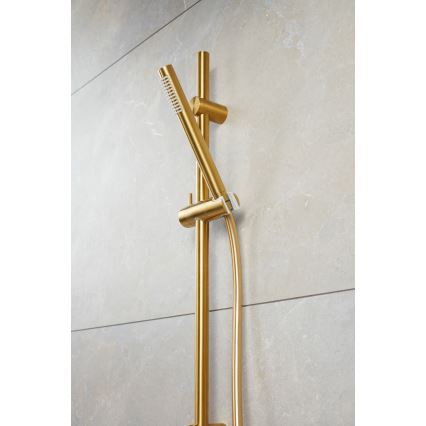 KFA Armatura 841-363-31 - Duschgarnitur MOZA Edelstahl/geschliffen golden